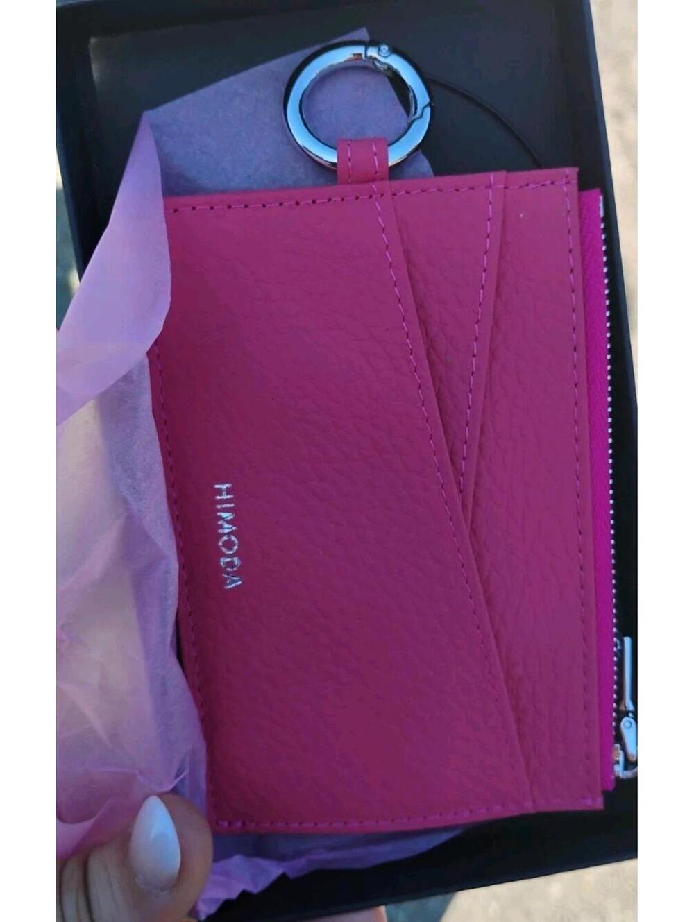 Himoda Card Holder Zip Coin Slot Pink